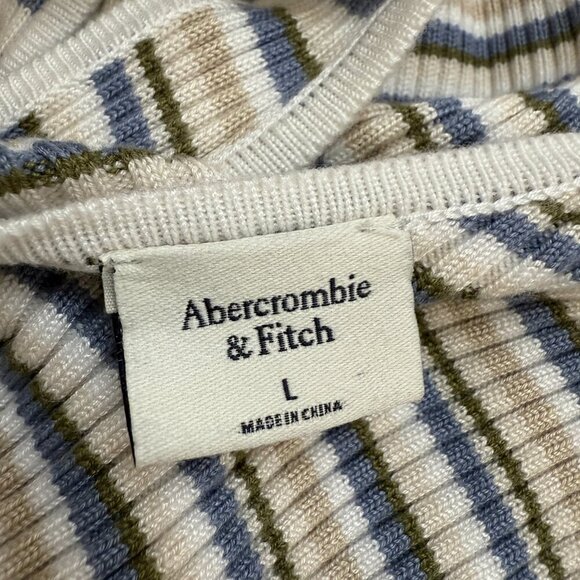 Abercrombie & Fitch Striped Knit Bodycon Mini Dress Women Large Reversible NWOT - Picture 11 of 13
